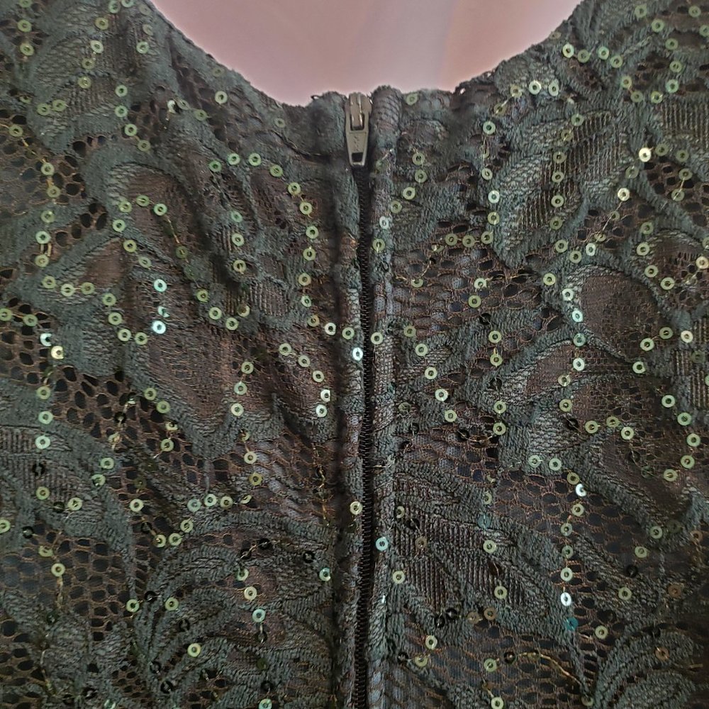 B. Darlin Hunter Green Sequin/Lace Dress NWT - Picture 6 of 8